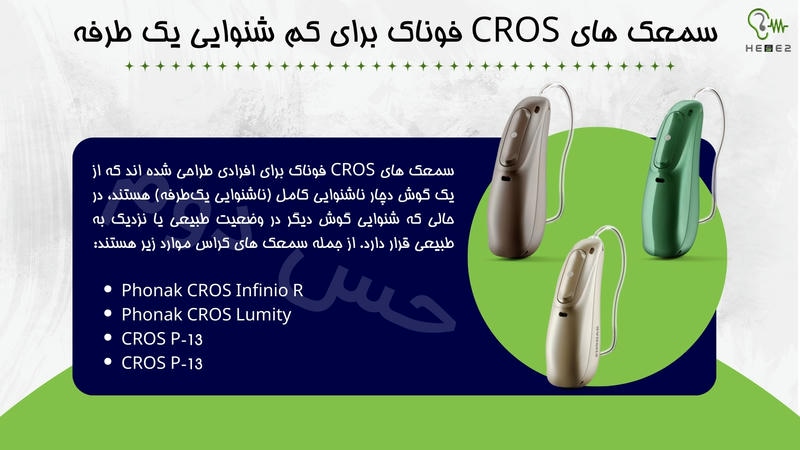 سمعک های CROS فوناک برای کم شنوایی یک طرفه