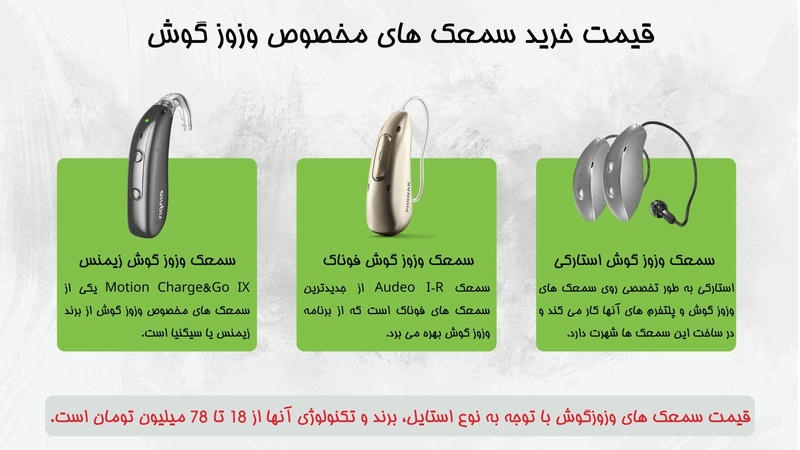قیمت خرید سمعک های وزوزگوش